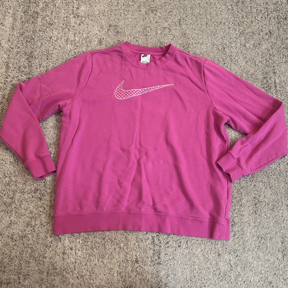 Nike Women's XL pink swoosh Graphic Crewneck Sweatshirt